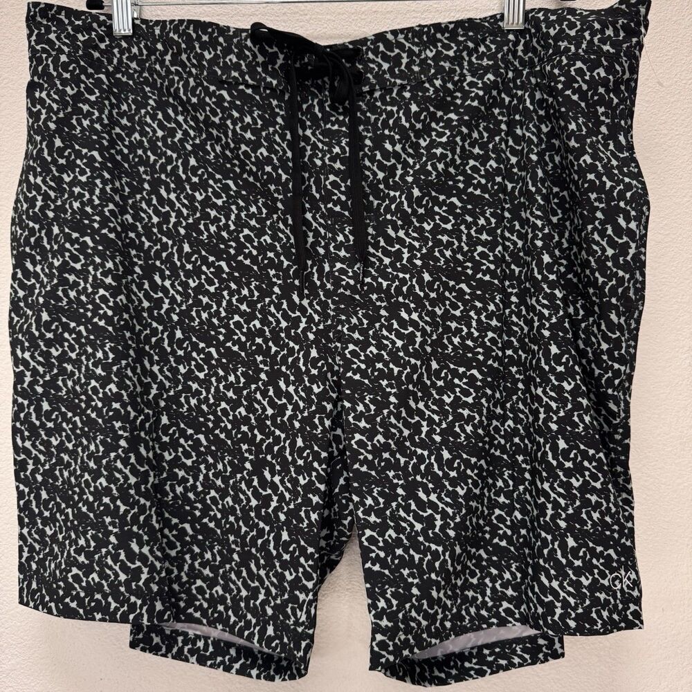 Calvin Klein Hawaiian Swim Board Shorts Size XXL 2XL Floral Black Teal New‎